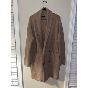 J. Crew Long Blazer Cardigan Tan Wool Alpaca Large